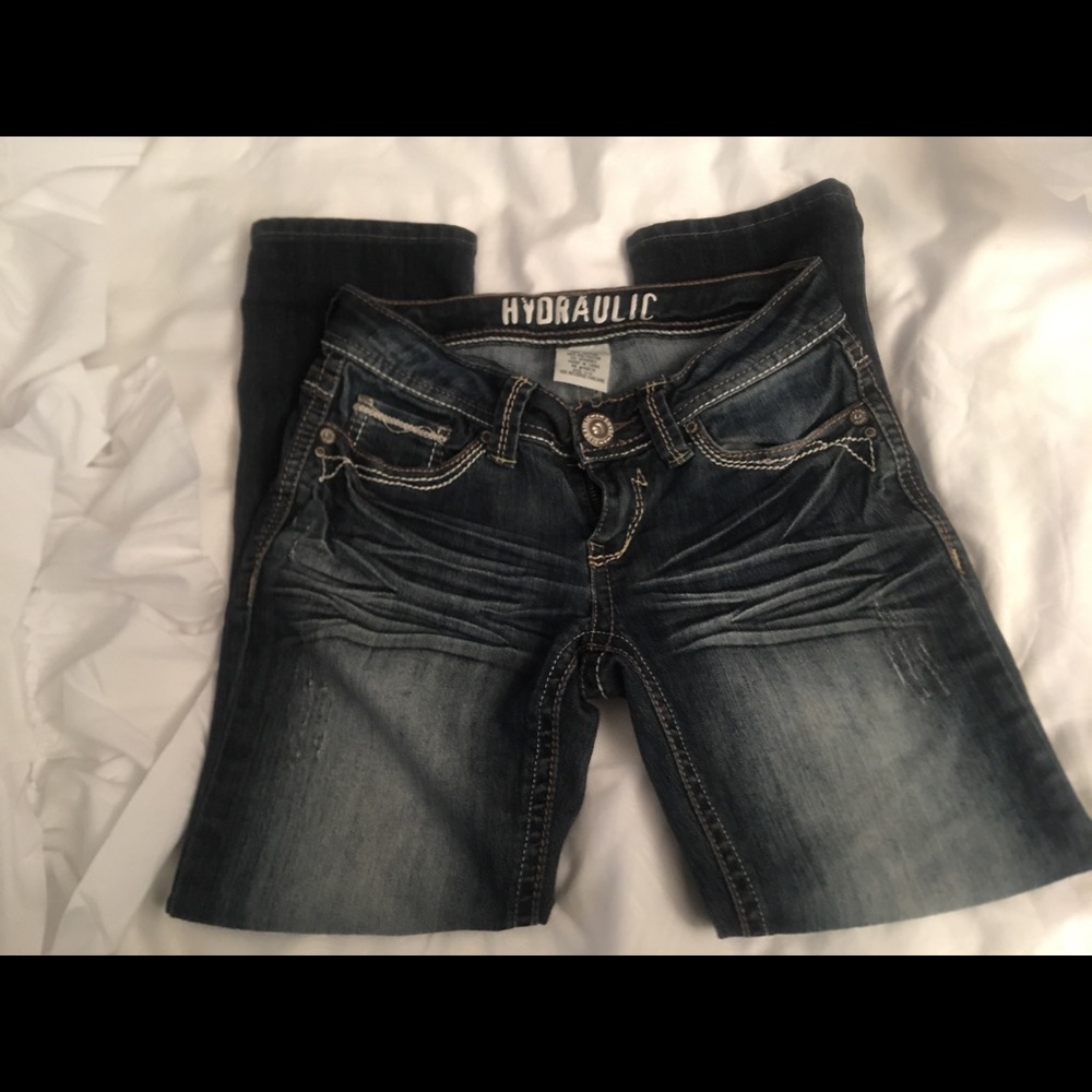 Hydraulic jean crop pants